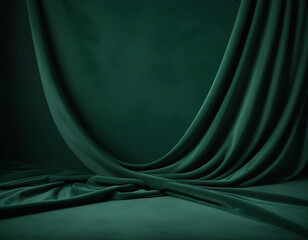 A soft velvet fabric in dark green for a luxurious feel.