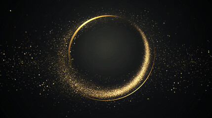 A premium vector 2D design with golden curve elements on a black background, sophisticated and stylish.