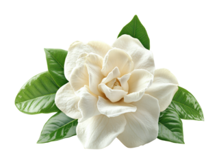 Gardenia flower close-up studio natural beauty floral high fidelity isolated on transparent background png