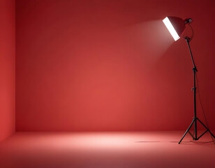 A solid red background with even lighting.