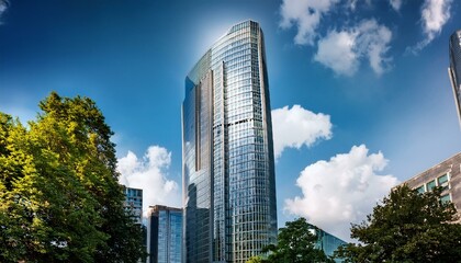 Obraz premium Tower 185 office building Tower 185, Gallus, Frankfurt am Main, Hesse, Germany, Europe