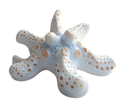 Starfish on marine life nature high fidelity minimalist close-up generative design isolated on transparent background png