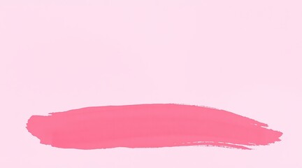 Single pink paint stroke on a soft pink background, showcasing simplicity and elegance
