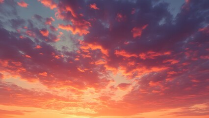 Vibrant Sunset Sky, Abstract Cloud Patterns in Orange, Pink, and Purple Hues