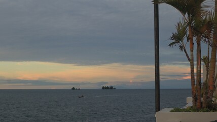 morning atmosphere in the village, fog in the mountains