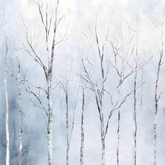 Watercolor Winter forest background, Winter Theme snowy forest