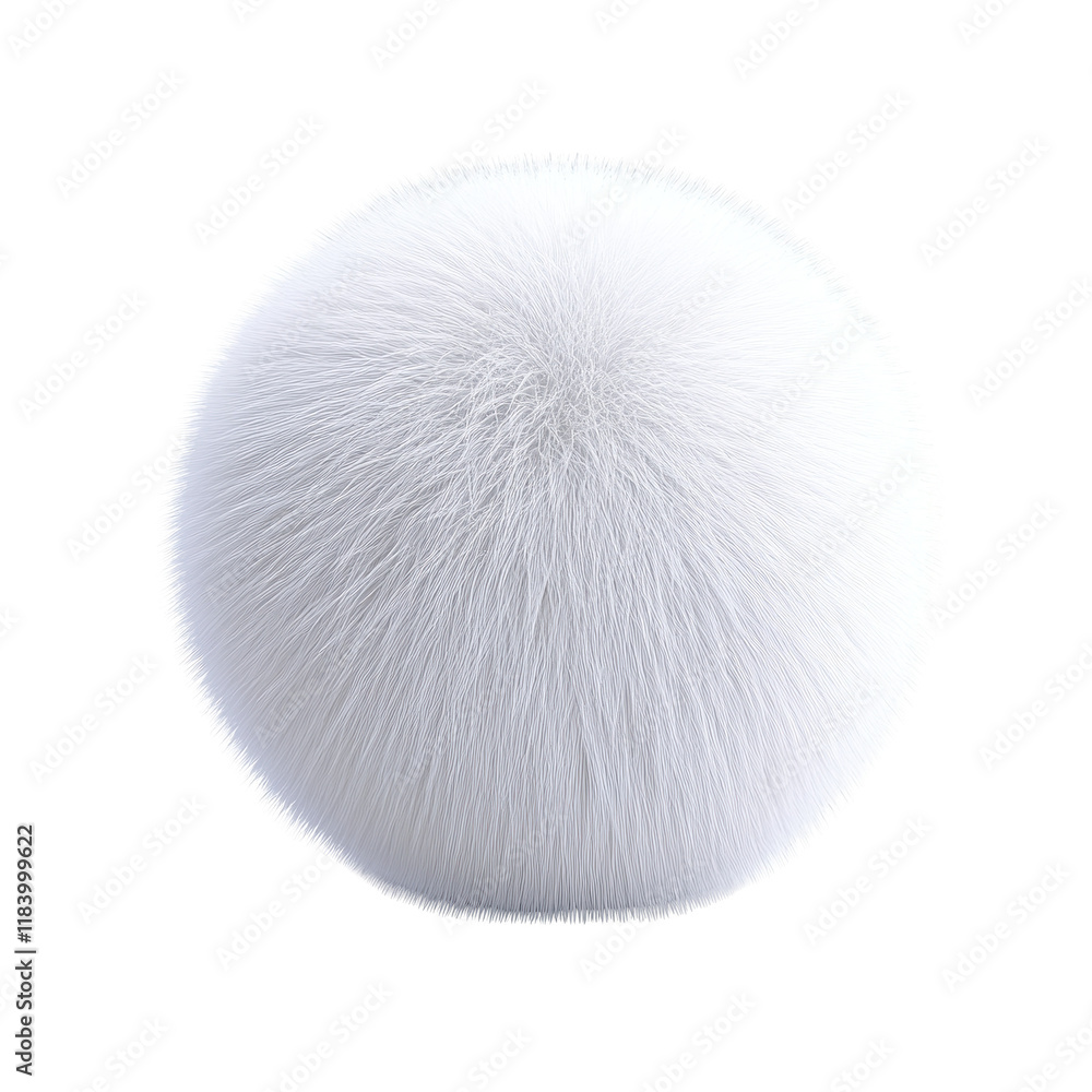 Poster fluffy white sphere with soft texture, perfect for design projects