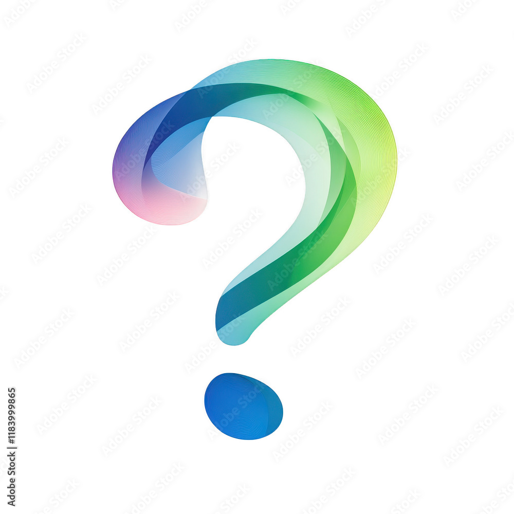 Aufkleber colorful abstract question mark design with smooth curves and gradients