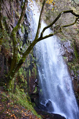 Augaca&iacute;da waterfall. This waterfall is located in a forest in the south of the province of Lugo, in the Ribeira Sacra region