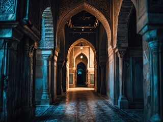 Mesmerizing image of mosque corner with beautiful decoration