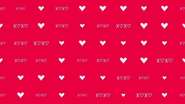 valentines day hearts pattern on pink background loop animation, love romantic social media motion design element