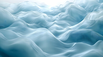 Obraz premium Abstract Blue Fabric Waves, Light Background, Design Texture