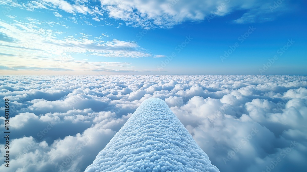 Poster layers of stratus clouds creating a smooth, even blanket across the sky, conveying a sense of calm a