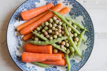 a plate with frozen vegetables