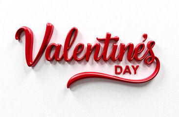 The inscription "Happy Valentine's Day" in red on a white background isolated.