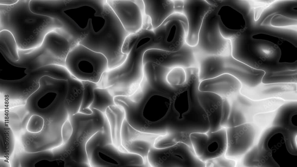Poster Abstract Gray and White Patterns Flowing in Fluid Shapes Creating a Dynamic Visual Texture