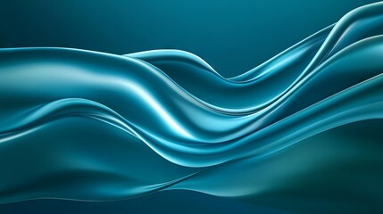 Fototapeta premium Fluid Teal Abstract Design Waves