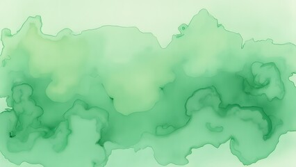 Abstract Green Watercolor Painting, Soft, Blending Shades for Backgrounds and Textures