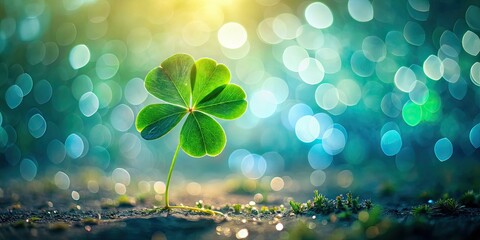 Ethereal long exposure captures a four-leaf clover, symbolizing luck and spiritual growth.
