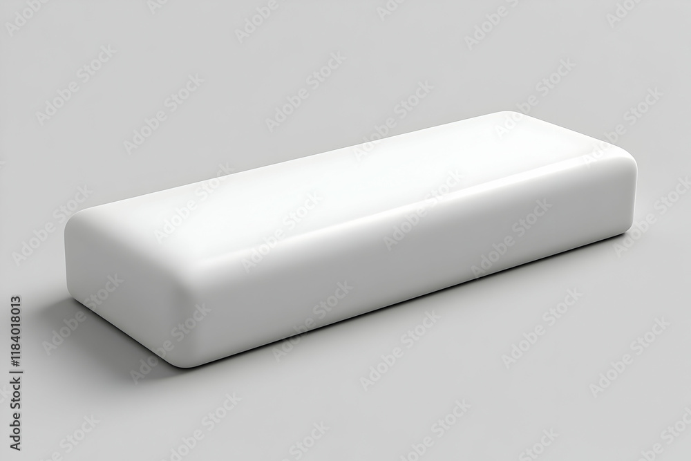 Poster clean minimalist white rectangular block 3d render