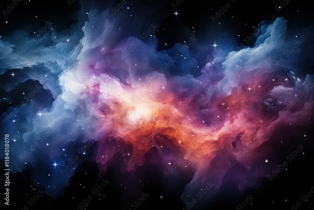 Poster mystical nebula abstract art with harmonious patterns and starry background for cosmic exploration a