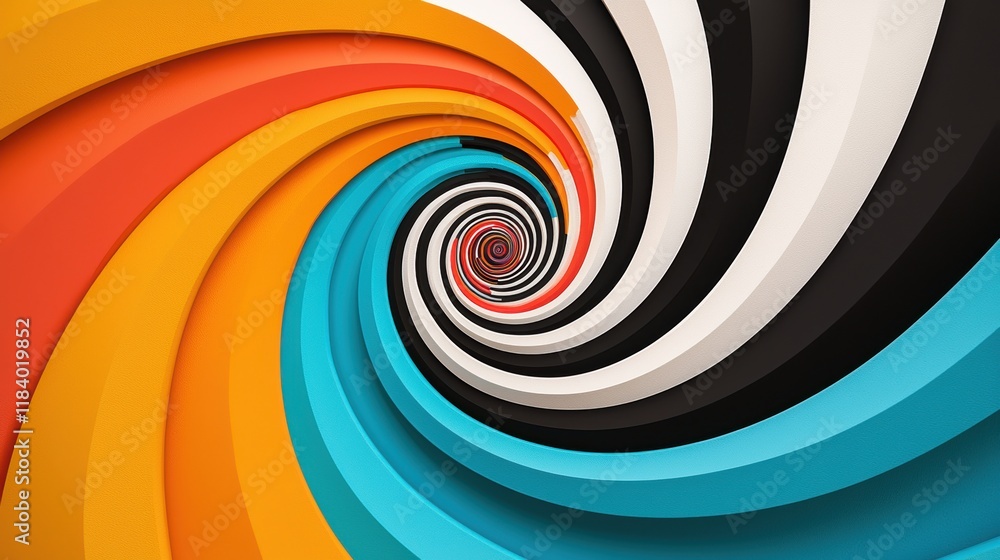 Aufkleber a vibrant and energetic abstract swirl pattern with bold, contrasting colors and fluid, dynamic line