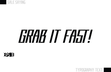 Typography Lettering Sale Design For Advertising Grab It Fast!