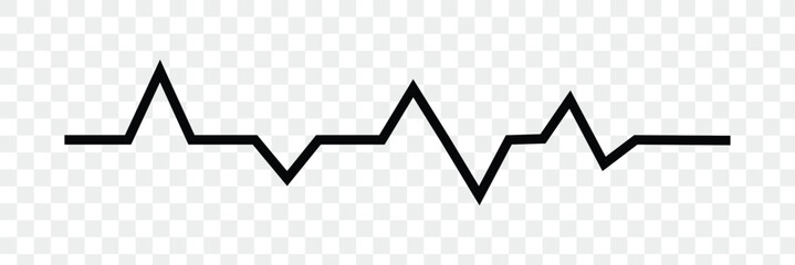 Heart beat icon set. Heart shape with pulse line.