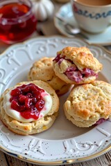 Delicious Homemade Cranberry Scones with Cream Cheese Pastry Glaze Afternoon Tea Treats