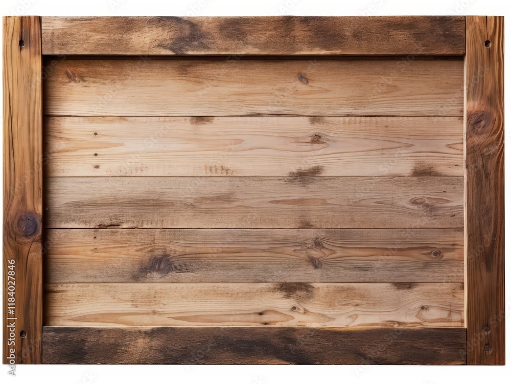 Poster isolated wooden frame displaying natural texture with rich grain and rustic appeal on white backgrou