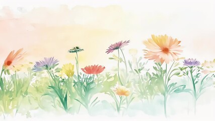 painting flowers pretty watercolor meadow horizontal bird banner watercolor bird illustration tree branch background card white design nature flower spring cute hand drawing vintage drawn blossom - Powered by Adobe