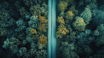 American horizon shot of a single road