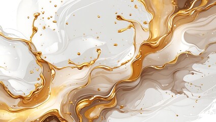 Abstract Golden Liquid Art: Elegance in Motion