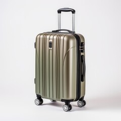 Stylish Green Hard Shell Suitcase with Wheels, Perfect for Travel, Close-Up of Luggage for Adventure and Vacation Needs