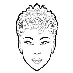 Beautiful woman with a short hairstyle