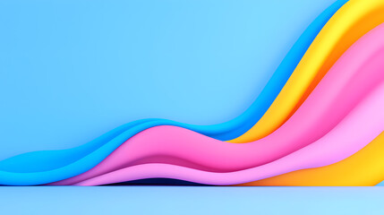 Obraz premium 3d creative wavy design with vibrant colors perfect for backgrounds and wallpapers, abstract, artistic, swirls, curves