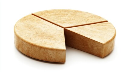 Three-Dimensional Beige Pie Chart Showing Data Segmentation