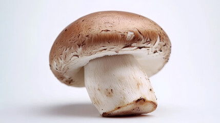 Fototapeta premium Pure Simplicity: Fresh Champignon Mushroom on White