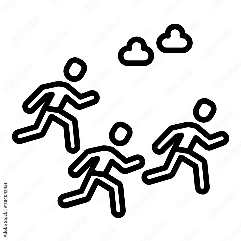 Canvas Prints Running Group Icon