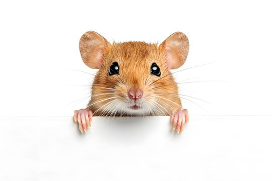 vCute rat face shot, isolated on white background