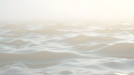 Serene Monochromatic Cream Wave Pattern, Calming Minimalist Background Image
