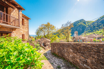 Traditionally houses in the mountains village of Tsepelovo,, Zagori, Greece, near vikos george