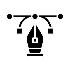 Vector Pen glyph icon