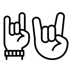 Rock Hand Gesture Icon