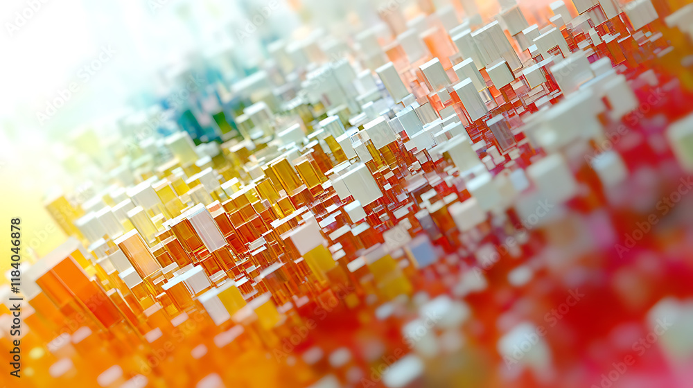 Aufkleber abstract cubed colorful background