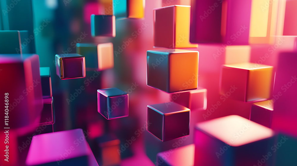 Poster abstract cubed colorful background