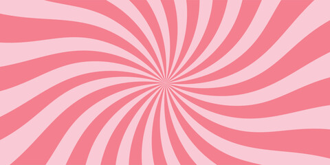 Candy color sunburst background. Abstract pink cream sunbeams design wallpaper. Colorful spinning lines for template, banner, poster, flyer.