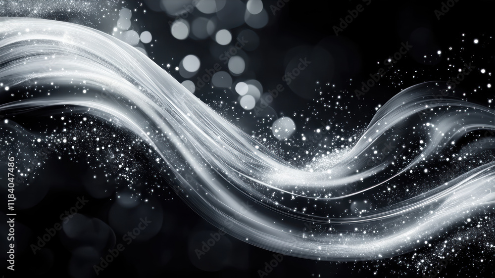 Aufkleber swirling black and white liquid forms create an ethereal dance of light and shadow in a mesmerizing 