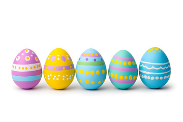 Fototapeta premium Colorful easter eggs collection isolated on white background