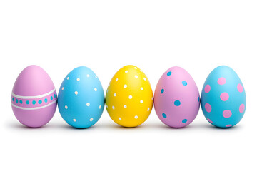 Fototapeta premium Colorful easter eggs collection isolated on white background